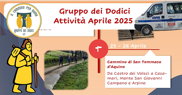 Il cammino di S. Tommaso D'Aquino col Gruppo dei dodici